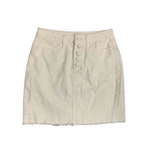 River Island Womens Solid White Denim Jean Mini Skirt 4 Small US 8 UK